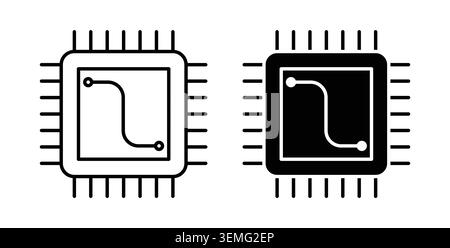 Microchip Icon Illustrations-Design-Paket für Web. Stock Vektor