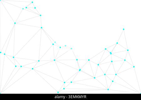 Abbildung des digitalen Netzwerks, globale Verbindung, Datenstrom, abstrakte Technologie, Kommunikationssystem, geometrisches Netzwerk, verbundene Knoten Stock Vektor