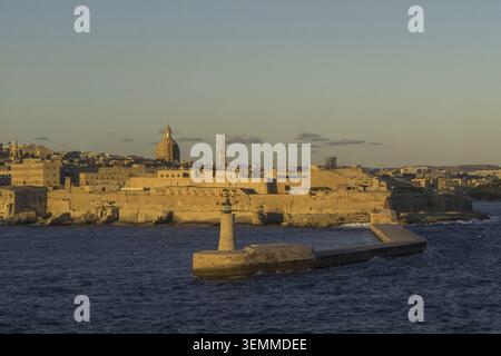 Malta? Valletta, St. Elmo Leuchtturm Stockfoto