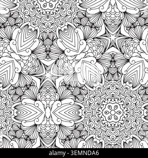 Dekorative Mandala-Malseiten mit komplizierter Linienkunst Stock Vektor