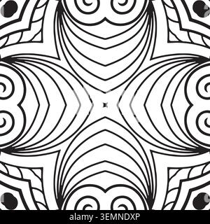 Malbogen Mandala. Handgezeichnete Mandala Malseiten für Entspannung und Kreativität. Stock Vektor