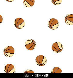 Muster Korb Basketball Ball Cartoon Vektor Stock Vektor