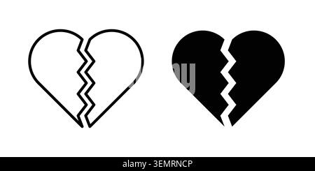 Grafikdesign mit „Broken Heart“-Symbol. Websymbole Vektoren. Stock Vektor