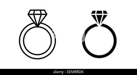 Design mit Diamantring-Symbol. Websymbole Vektoren. Stock Vektor