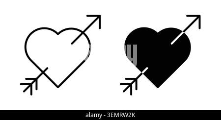 Herzdesign mit Pfeilsymbol. Websymbole Vektoren. Stock Vektor