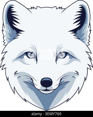 Arctic Fox Gesicht Porträt Vektor Illustration Weißer Fuchs Wildnis Tier Maskottchen Design Stock Vektor