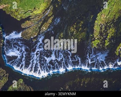 Europa, Baltische Staaten, Lettland, Kuldiga, Venta, Wasserfall Venta, Ventas Rumba, der größte Wasserfall Europas Stockfoto