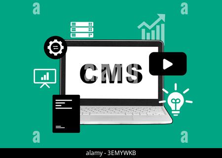 Verständnis von Content Management-Systemen und deren wichtigsten Funktionen für Unternehmen und Websites Stockfoto