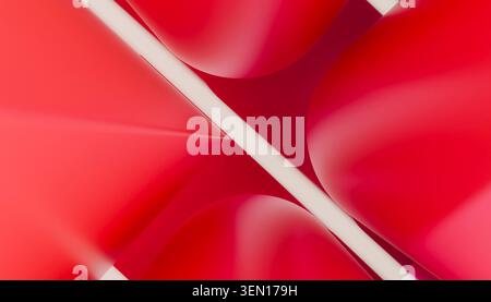 Abstrakte geometrische Formen in Rot und Pink schaffen ein auffälliges, modernes Muster. Stockfoto