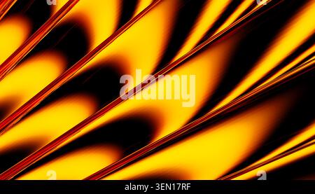 Abstraktes Muster mit dynamischen orange und schwarzen diagonalen Linien für einen lebendigen visuellen Effekt. Stockfoto