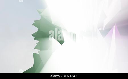 Abstrakte geometrische Formen in weichen Pastellfarben mit scharfen Winkelmustern. Stockfoto