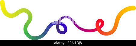 Wellige Squiggle Regenbogenverlaufsfarblinie erzeugen dynamische abstrakte Kurvenvektorillustration. Stock Vektor