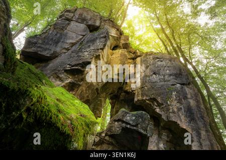 Panoramablick in der Nähe von Trier, Eifel, Rheinland-Pfalz, Deutschland Stockfoto