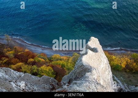 Blick von Viktoriasicht auf die Klippen der kleinen Stubbenkammer, Kreidefelsen, Insel Rügen Stockfoto