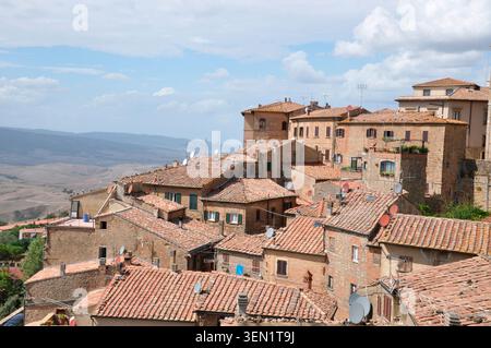 Blick auf die Altstadt von Vinci, Geburtsort von Leonardo da Vinci Stockfoto