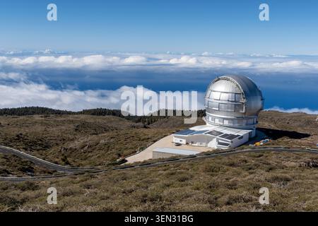 La Palma, Roque de Los Muchachos, Observatorium, Teleskop Stockfoto