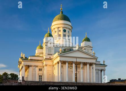 Lutherische Kathedrale Helsinki im Abendlicht, Finnland Stockfoto