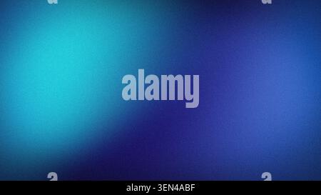 Abstrakter, körniger 4K-Hintergrund mit tiefblauen und leuchtenden Zyan-Übergängen. Diese hochwertige, verschwommene Textur eignet sich perfekt für Banner, Tapeten, Stockfoto