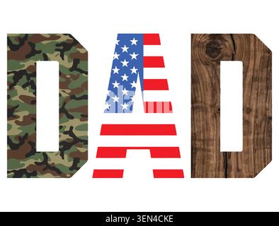 Patriotischer Vater USA Vatertag Typografie Vektor Design Kunst Stock Vektor