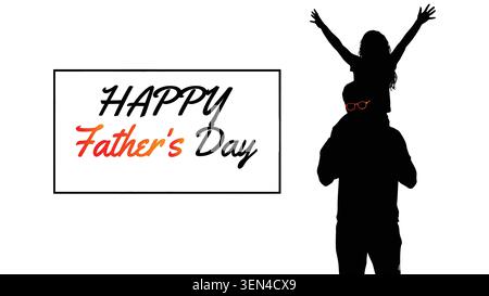 Symbol Für „Happy Vathers Day“-Silhouettenfeier Für Eltern Stock Vektor