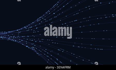 Abstrakter Technologiehintergrund mit digitalem Datenflussnetzwerk und futuristischen Lichtverbindungen Stock Vektor