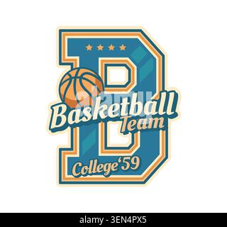 Varsity Sport Letter B, Liga Patch oder Label Stock Vektor