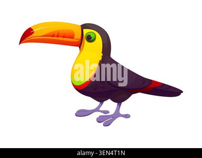 Comic Tucan, exotische Dschungelvogelfigur Stock Vektor