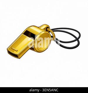 Symbol für die Whistle des Schiedsrichters. Symbol für Sport, Spiel oder Meisterschaft. Schiedsrichterpfeife, Attribut eines Sportschiedsrichters oder Verstoß gegen Spielregeln. Zum Spielen Stock Vektor