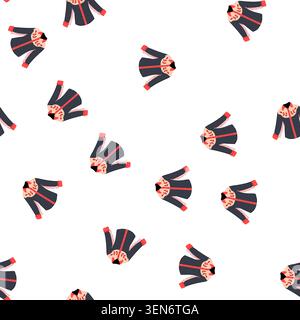 Strickmütze Cowgirl Hemd Cartoon. Grafik-Rodeo, Ziehen Land, Retro-Kunstwerk Hut Cowgirl Hemd Schild. Nahtlose Symbolvektorillustration Stock Vektor