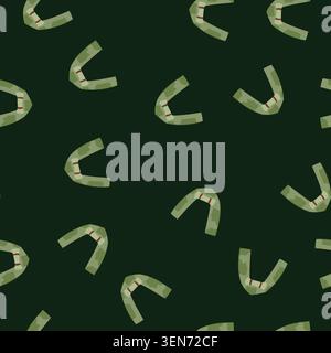 Muster-Camouflage-Zeltgrafik, die einen Unterschlupf für Soldaten oder Outdoor-Enthusiasten darstellt, in nahtlosem, flachem Design mit dunklem Eingang und einem Stock Vektor