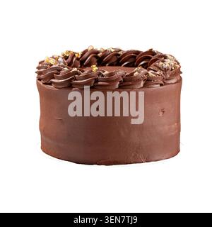 Schokoladenkuchen mit Ganache-Zuckerguss Stockfoto