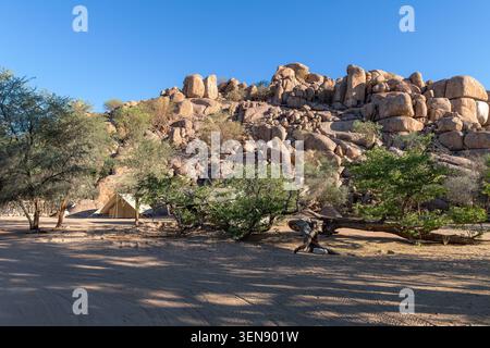 Landschaft am Fuße des Brandberg-Massivs, Namibia Stockfoto