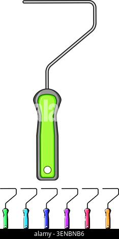 Ergonomischer, orangefarbener Malerrahmen für Renovierungs- und diy-Lackierprojekte, ideal für Innenwände, Wohnungsdekoration, Wartung Stock Vektor