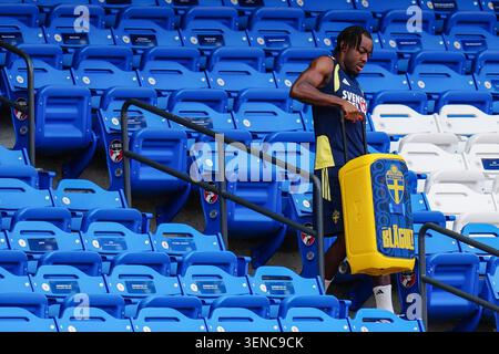 Dallas, USA. Juni 2026. Anthony Elanga (Schweden) wird am 10. Juni 2026 während eines Trainings vor der FIFA Fussball-Weltmeisterschaft 2026 in Dallas, USA, gesehen. Quelle: Jia Haocheng/Xinhua/Alamy Live News Stockfoto