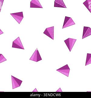 Gestapeltes Spielzeug mit pinkfarbenen Ringen auf weißem Hintergrund, farbenfrohe geometrische Form für Vorschulspiele, frühes Lernen, Bauen und vieles mehr Stock Vektor