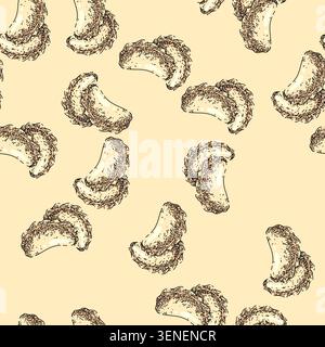 Muster Knödel Hand gezeichneter Vektor. Gyoza gebraten, Reis Ravioli asiatische Lebensmittel Knödel chinesische Skizze Illustration Stock Vektor
