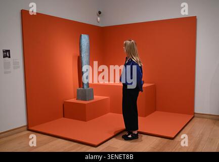 Zum ersten Mal vereint Barbara Hepworths radikal gemalte Skulpturen aus den 1940er Jahren. Zum ersten Mal seit der Übernahme für die Nation im vergangenen Jahr nach einem großen Spendenaufruf von 3,8 Millionen Pfund zu sehen . Sculpture with Colour (Oval Form ) , Pale Blue and Red (1943) eine bahnbrechende Skulptur in Hepworths Karriere und als Meisterwerk der britischen abstrakten Moderne anerkannt . Stockfoto