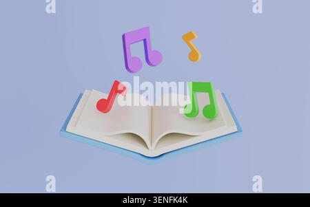 3D-Illustration des Musikbuchsymbols Stockfoto