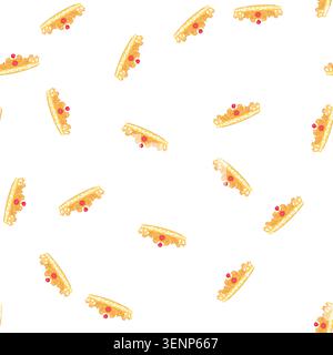 Muster königlicher Diadem-Braut-Cartoon. Zeremonie-Accessoire, glamouröse Mode, Kopfschmuck königliches Diadem Brautzeichen. Nahtlose Symbolvektorillustratio Stock Vektor