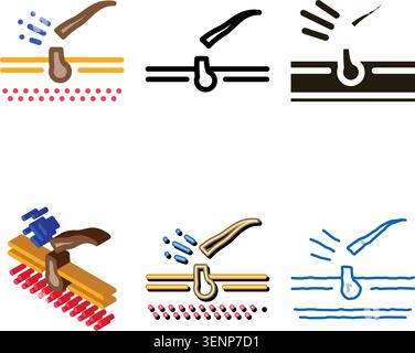 Symbol für gebrochenes minimales Haar Vektor. Umrissschild Für Gebrochene Haare. Symbol Für Isolierte Kontur Stock Vektor