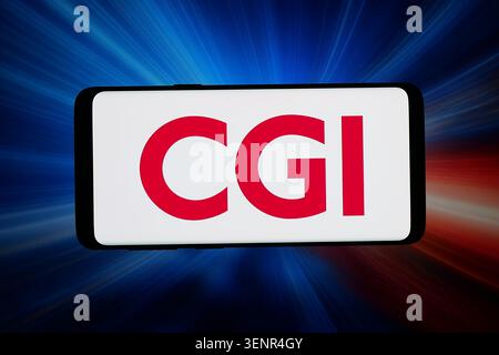Stuttgart, Deutschland - 06-05-2026: In dieser Fotoabbildung ist das Logo des IT-Unternehmens CGI Inc. Auf einem Smartphone zu sehen Stockfoto