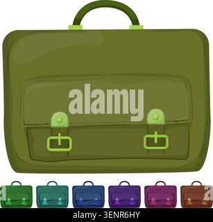 Tasche Aktentasche Farbe Symbol Vektor. Tasche Aktenkoffer Symbol Illustration Stock Vektor