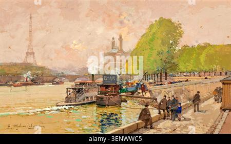 Eugène Galien-Laloue, Quai de Passy (Quai de Passy), unbekanntes Jahr Stockfoto