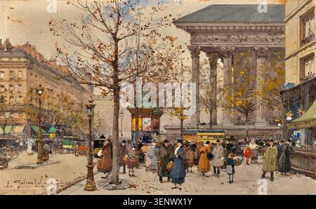 Eugène Galien-Laloue, animierte Ansicht von La Madeleine, (Vue animée de la Madeleine), unbekanntes Jahr Stockfoto