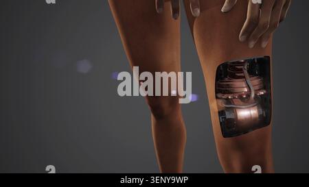 Futuristische Cyborg-Frau. Humanoides Roboterkonzept Stockfoto