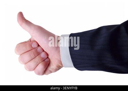 Geschäftsmann zeigt Daumen hoch Stockfoto