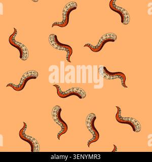 Muster Monster Kraken Tentakel Hand gezeichnet. Tintenfisch Meer, Tattoo Kunst, Unterwasser Fantasy Monster Kraken Tentakel Vektor Illustration Illustration Stock Vektor