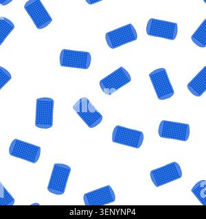 Muster Plastikeiswürfelschale Cartoon. Gefrorenes Essen, Küchen flüssiges Plastikeiswürfelschild. Nahtlose Symbolvektorillustration Stock Vektor