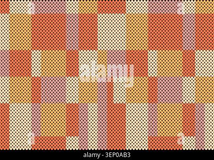 Nahtlose Strickmuster. Geometrisches Strickgarnmuster zum Umwickeln. Farbenfrohe Baumwoll-Textil- und Seidenmuster für Hintergrund und Tapeten. Stockfoto