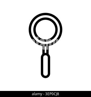 Der Zoom für die Lupensuche enthält ein schwarzes Vektorsymbol. Er hebt die Entdeckung der Forschung EPS 10 hervor. Stock Vektor